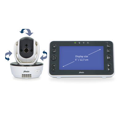Alecto DVM200XL - Babyphone mit Kamera und 5"-Farbdisplay, Weiß/Anthrazit