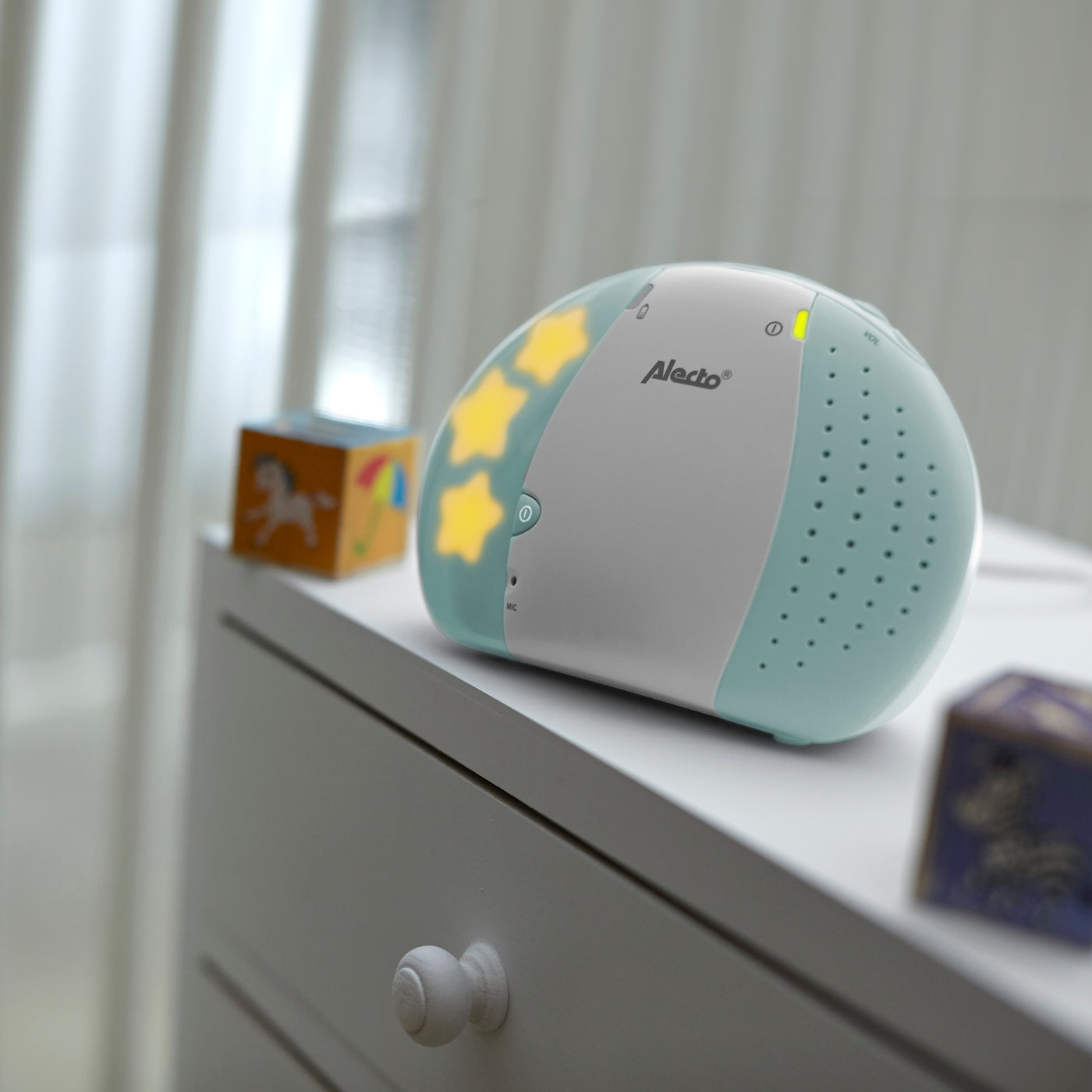 Alecto DBX-85MT - DECT Babyphone mit Full ECO-Modus, weiß/Minzgrün