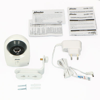 Alecto DVM-143C - Zusätzliche Kamera für DVM-143 / DVM-200 / DVM-207 / DVM-210, Weiß/Anthrazit
