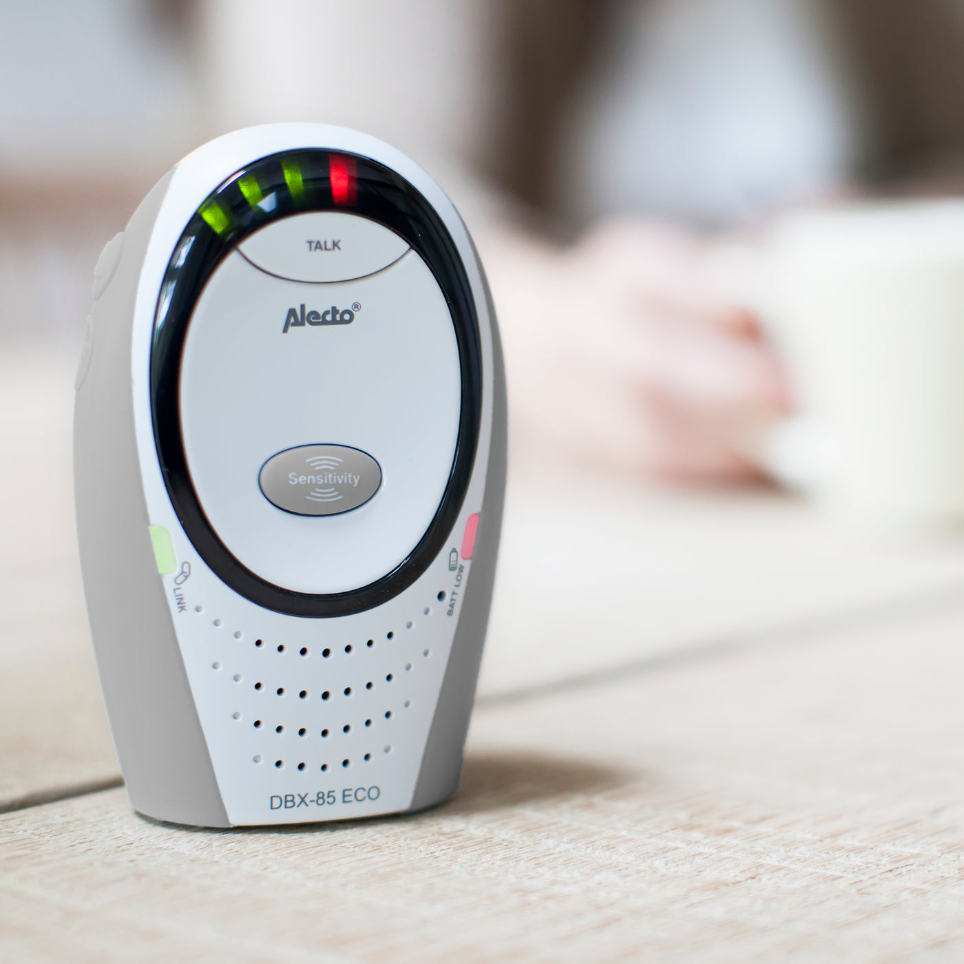 Alecto DBX-85GS - DECT Babyphone mit Full ECO-Modus, weiß/Grau