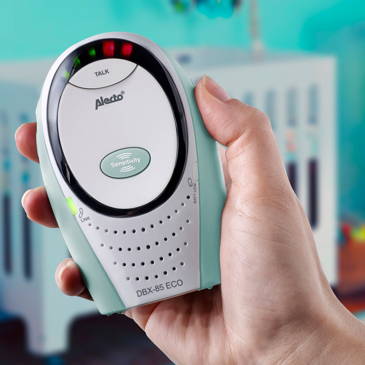 Alecto DBX-85MT - DECT Babyphone mit Full ECO-Modus, weiß/Minzgrün
