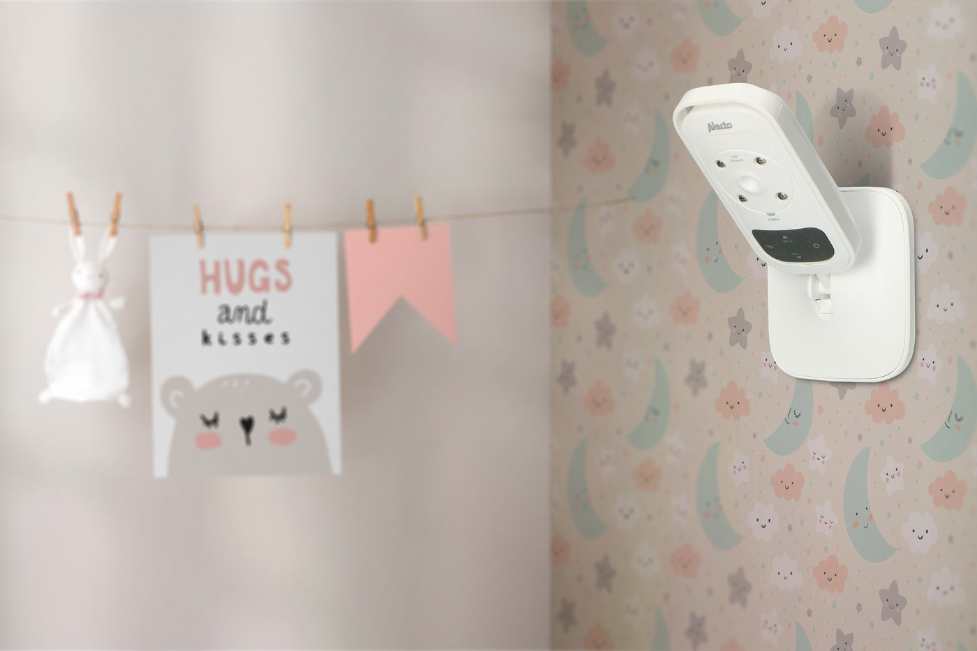 Alecto DVM-76 - Babyphone mit Kamera und 2.8"-Farbdisplay, Weiß/Anthrazit
