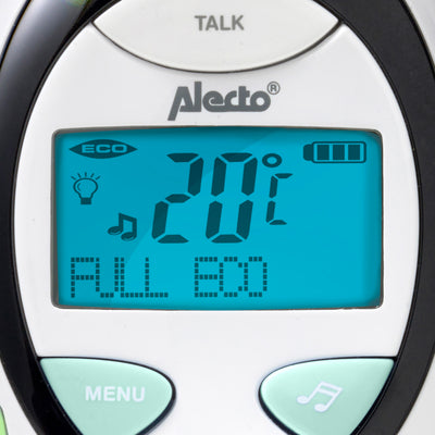 Alecto DBX-88MT - DECT Babyphone mit Full ECO-Modus und Display, weiß/minzgrün