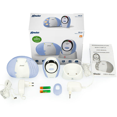 Alecto DBX-85 ECO - DECT Babyphone mit Full ECO-Modus, weiß/blau