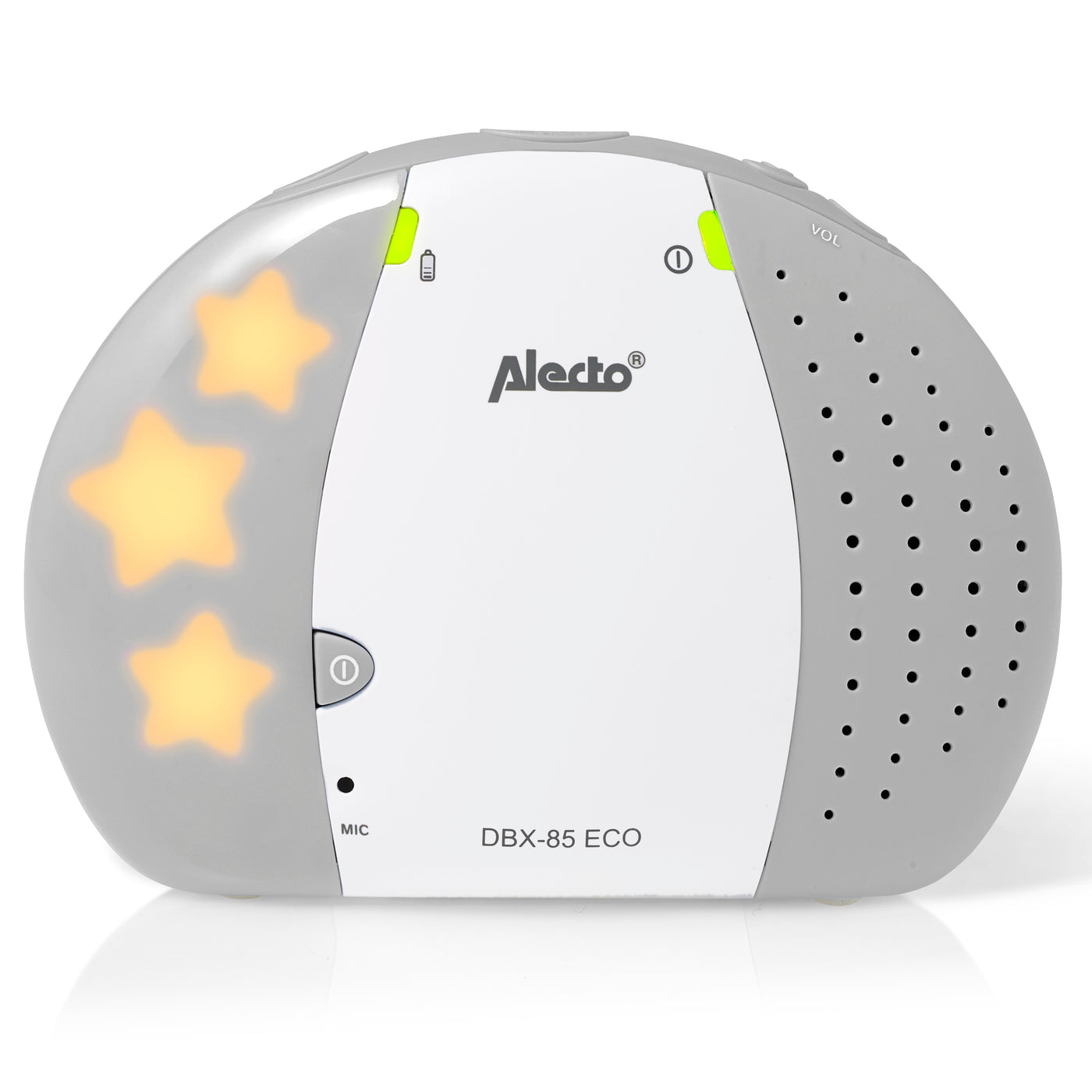 Alecto DBX-85GS - DECT Babyphone mit Full ECO-Modus, weiß/Grau
