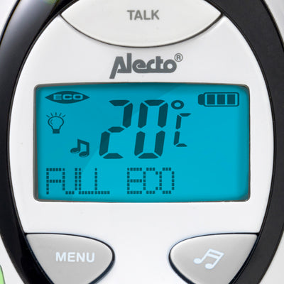 Alecto DBX-88GS - DECT Babyphone mit Full ECO-Modus und Display, weiß/Grau