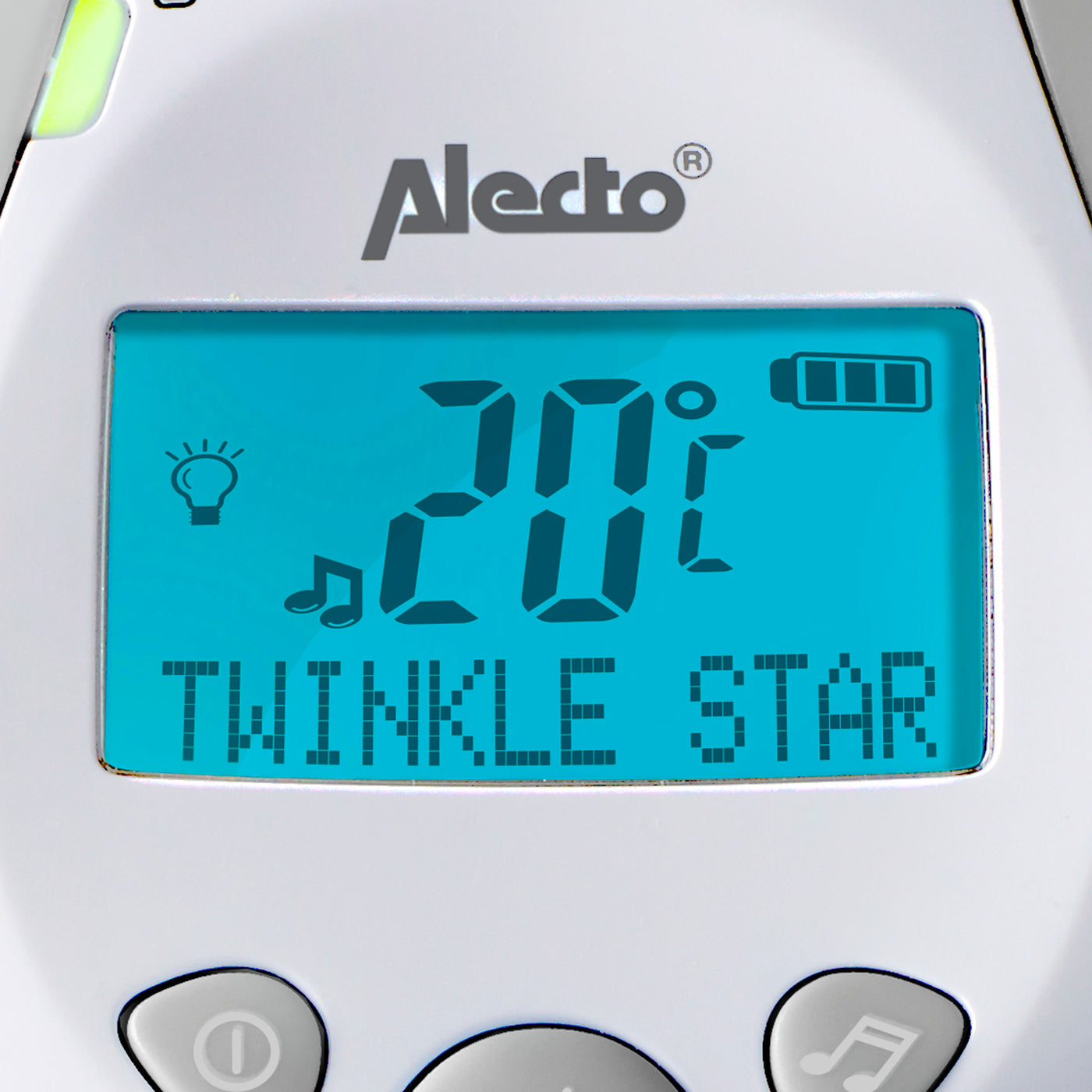 Alecto DBX-88GS - DECT Babyphone mit Full ECO-Modus und Display, weiß/Grau