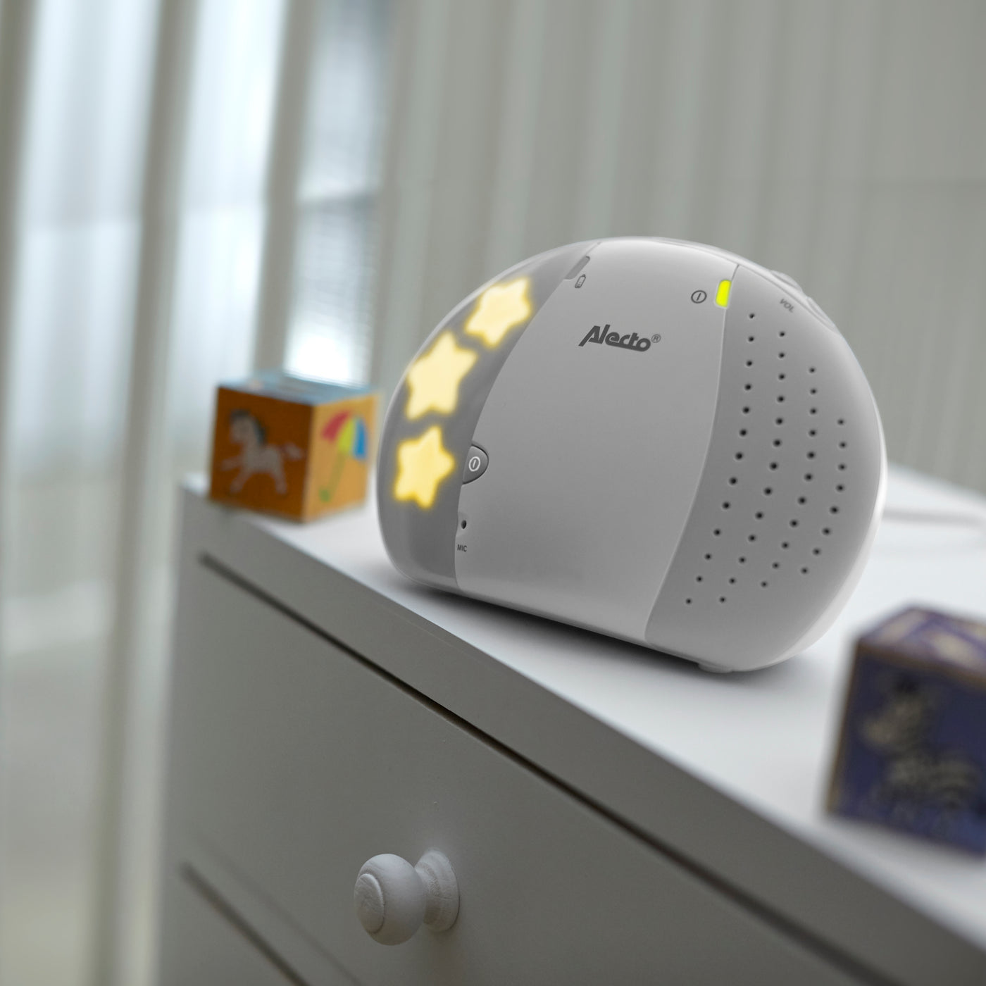 Alecto DBX-85GS - DECT Babyphone mit Full ECO-Modus, weiß/Grau