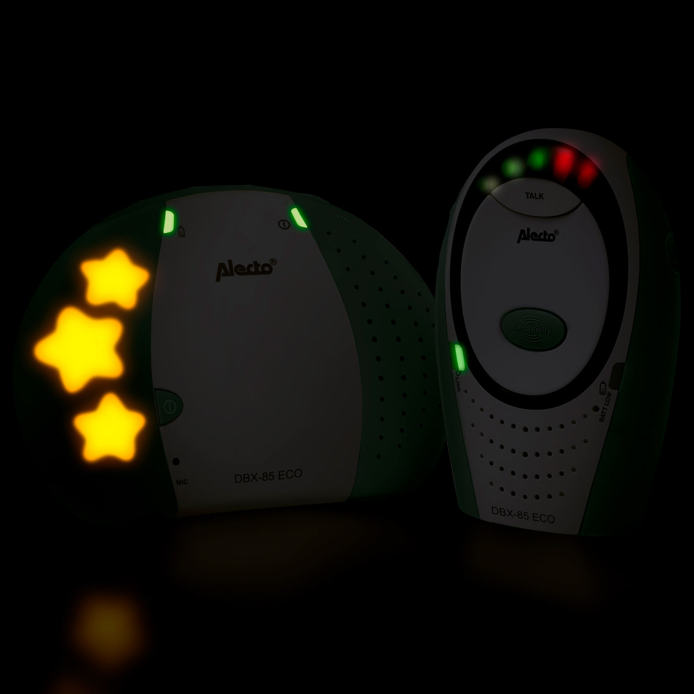 Alecto DBX-85MT - DECT Babyphone mit Full ECO-Modus, weiß/Minzgrün
