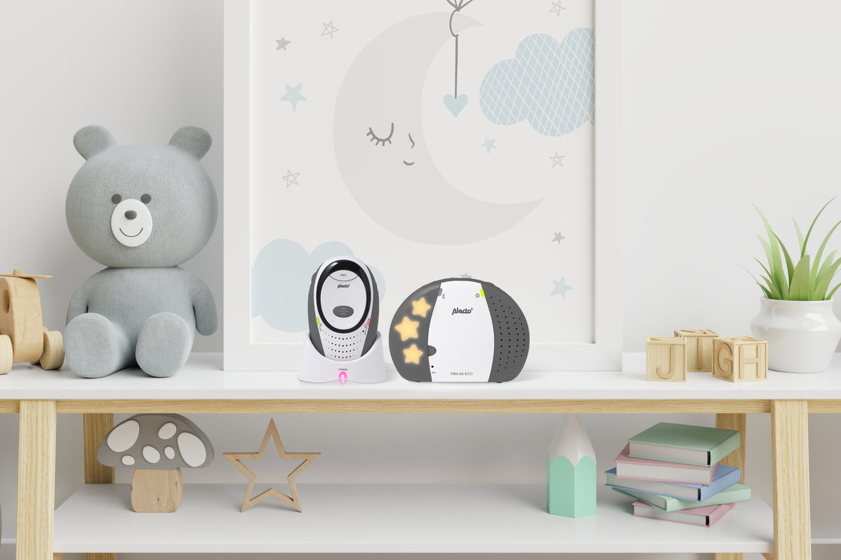 Alecto DBX-85 LIMITED - DECT Babyphone mit Full ECO-Modus, weiß/anthrazit